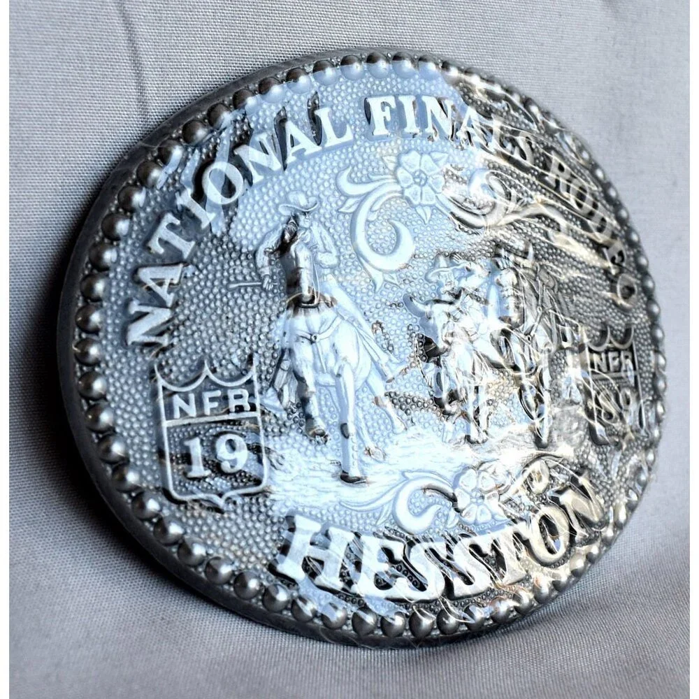 Belt Buckle‎ Brand-New 1989 Hesston NFR National Finals Rodeo Western Cowboy